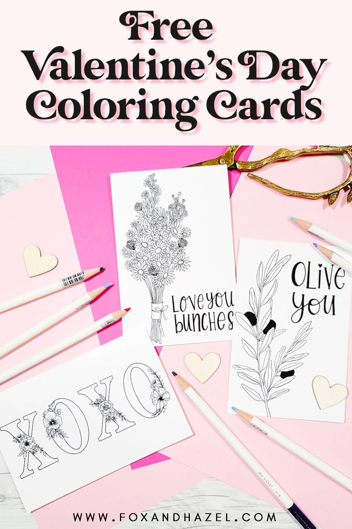 Free Printable Coloring Valentines Day Cards for Kids