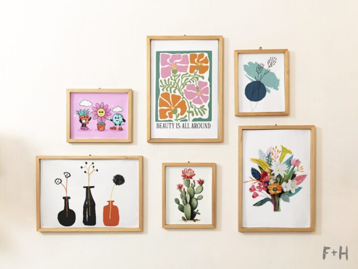 Collection of 54 free floral art prints featuring a variety of colorful flowers, perfect for home decor and DIY projects.