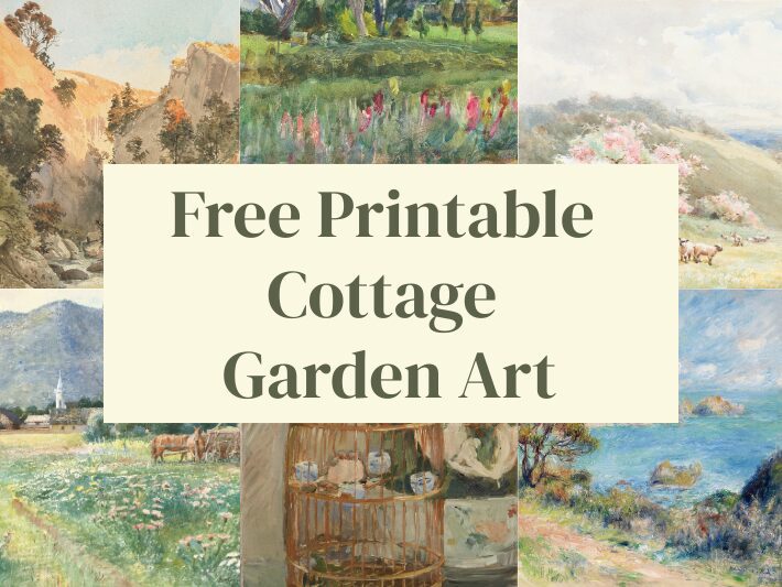 cottage garden wall art printable; floral garden printables; botanical garden art
