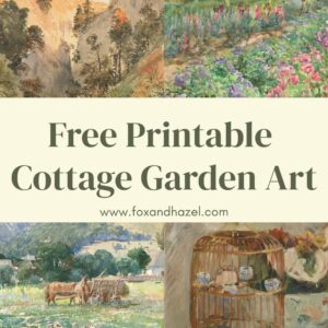 cottage garden wall art printable; floral garden printables; botanical garden art