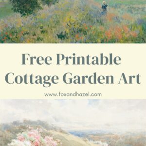 cottage garden wall art printable; floral garden printables; botanical garden art